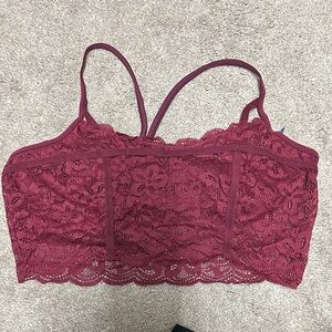 Aerie Lace Bandeau in Rich Burgundy